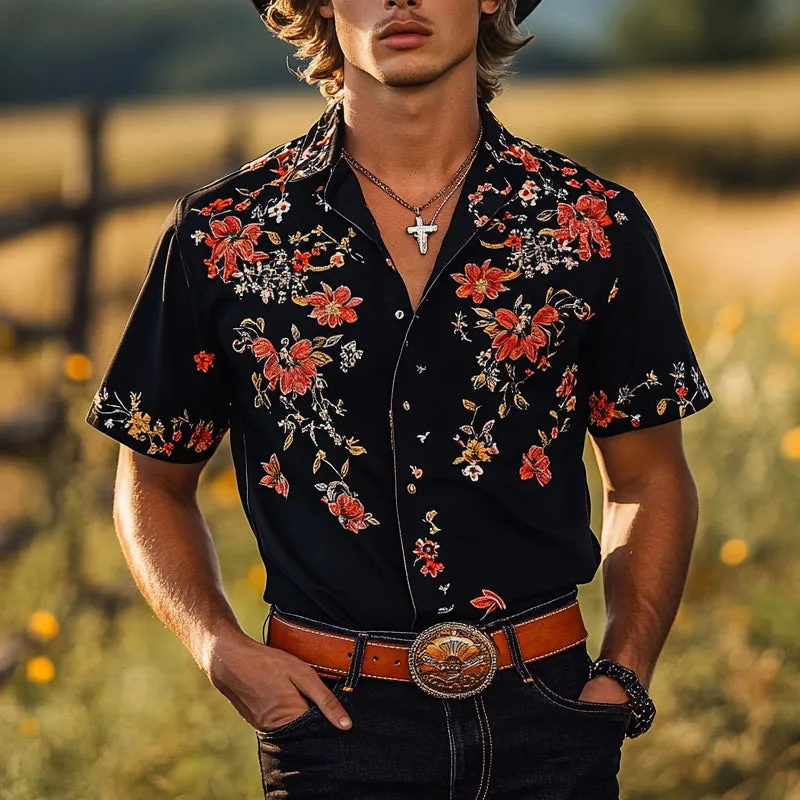 Men's Printed Casual Short Sleeve Lapel Shirt MTA2874D9X sold by Manly product image thumbnail 2