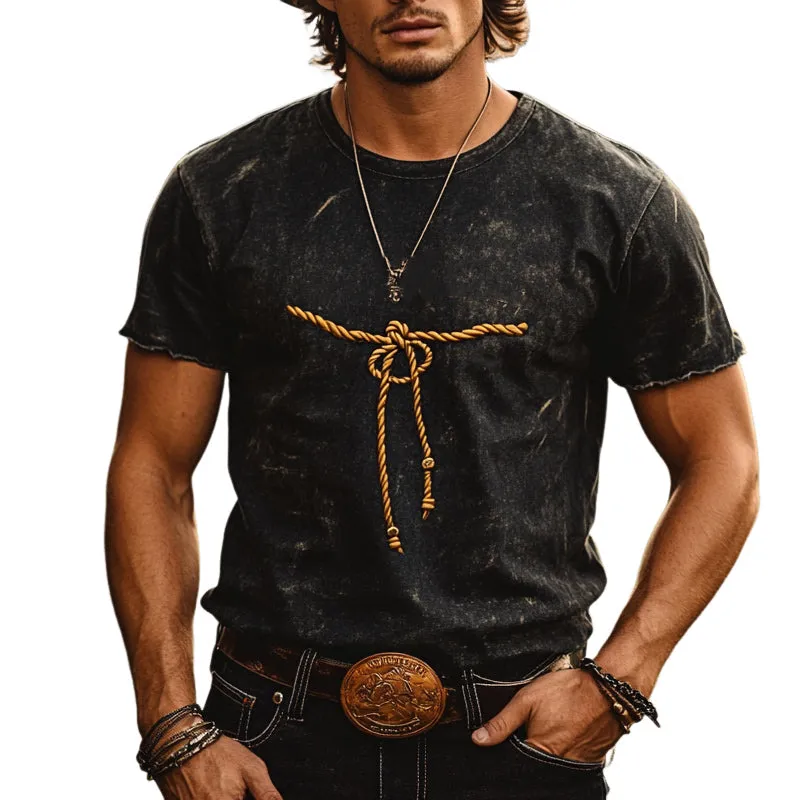 Men's Casual Printed Round Neck Short Sleeve T-Shirt MTA2801D1X sold by Manly