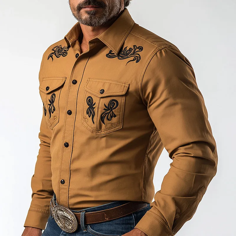 Men's Summer Western Cowboy Style Embroidered Blended Long-Sleeved Shirt MTA2865D3P sold by Manly product image thumbnail 2