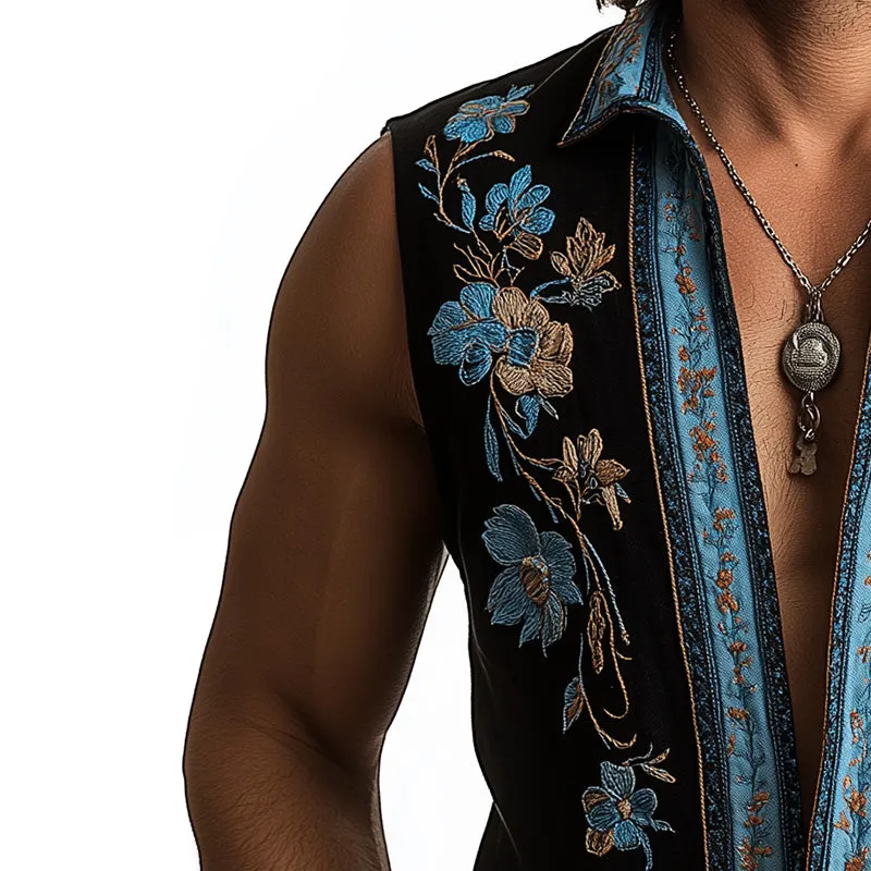 Men's Summer Western Style Printed Embroidered Blended Vest MTA2842D8P sold by Manly product image thumbnail 3
