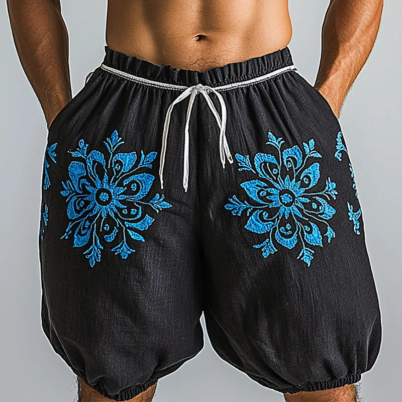 Men's Summer Cowboy Embroidered Light Linen Shorts MTA2890D2P sold by Manly product image thumbnail 2