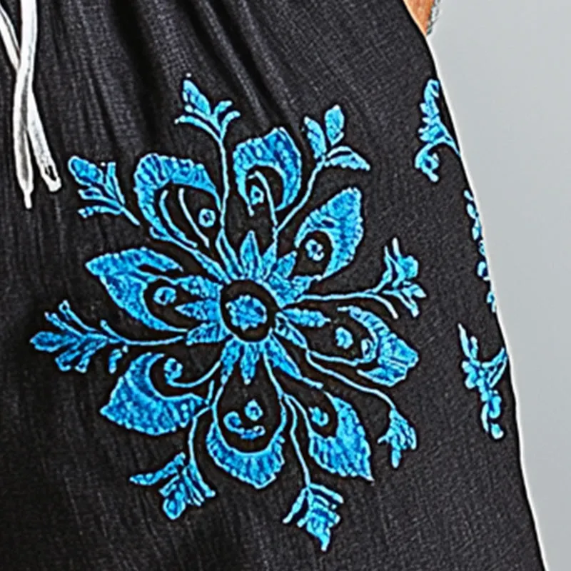 Men's Summer Cowboy Embroidered Light Linen Shorts MTA2890D2P sold by Manly product image thumbnail 4