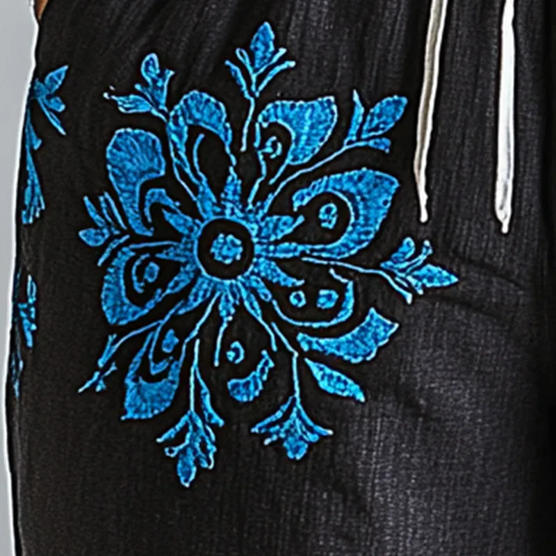 Men's Summer Cowboy Embroidered Light Linen Shorts MTA2890D2P sold by Manly product image thumbnail 3