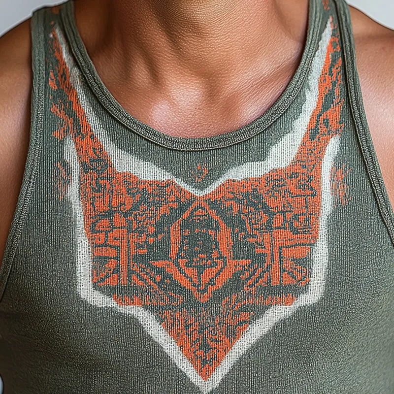 Men's Summer Western Cowboy Style Knitted Jacquard Tank Top MTA2876D6P sold by Manly product image thumbnail 3