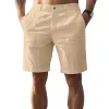 Men's Solid Color Cotton and Linen Beach Shorts MTA2733D0X sold by Manly