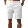 Men's Solid Color Cotton and Linen Beach Shorts MTA2733D0X sold by Manly