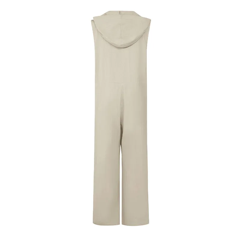Men's Casual Cotton and Linen Resort Hooded Jumpsuit MTA2786D8X sold by Manly product image thumbnail 5