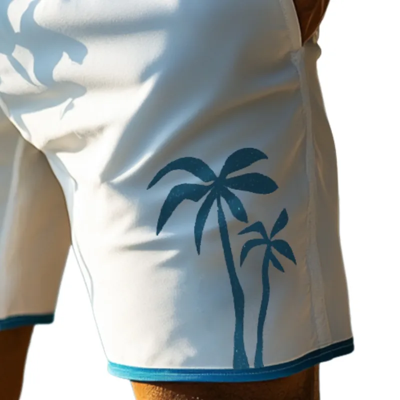Men's Retro Casual Hawaiian Coconut Tree Print Beach Shorts MTA2555D6TO sold by Manly product image thumbnail 3