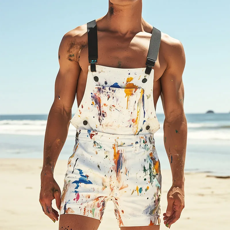 Men's Retro Casual Colorful Printed Bib Shorts MTA2528D6TO sold by Manly product image thumbnail 2