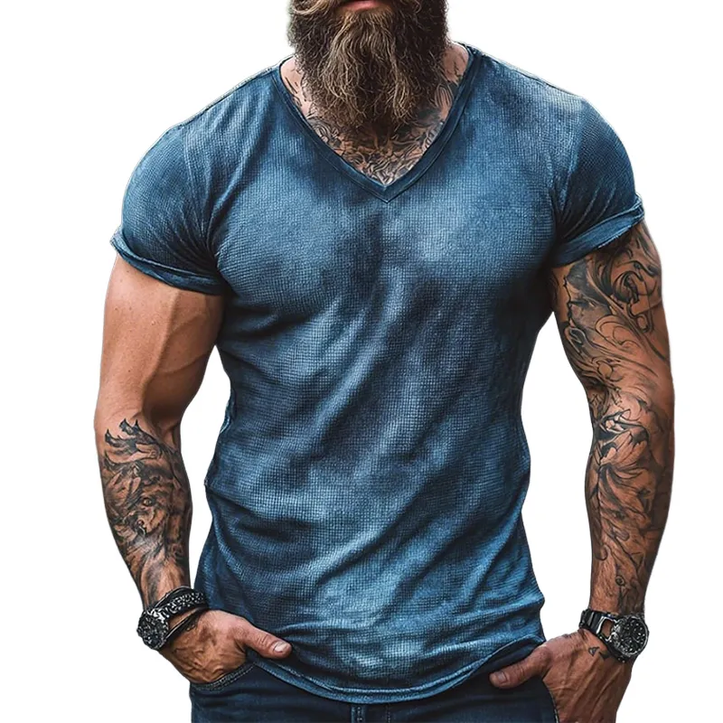 Men's Retro Casual Gradient Printed Round Neck Short Sleeve T-Shirt MTA2587D2TO sold by Manly