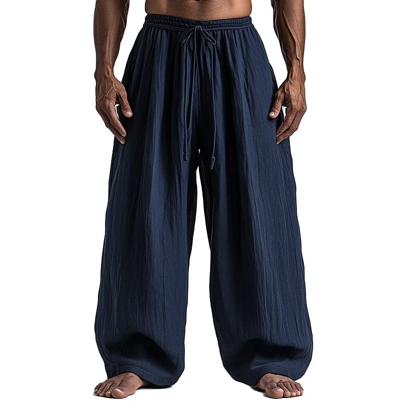 Men's Summer Loose Comfort Linen Blended Casual Pants MTA2774D3P sold by Manly