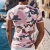 Men's Summer Fashion Casual Cotton Blended Camouflage Print Slim Fit Short Sleeve T-Shirt MTA2750D3K sold by Manly