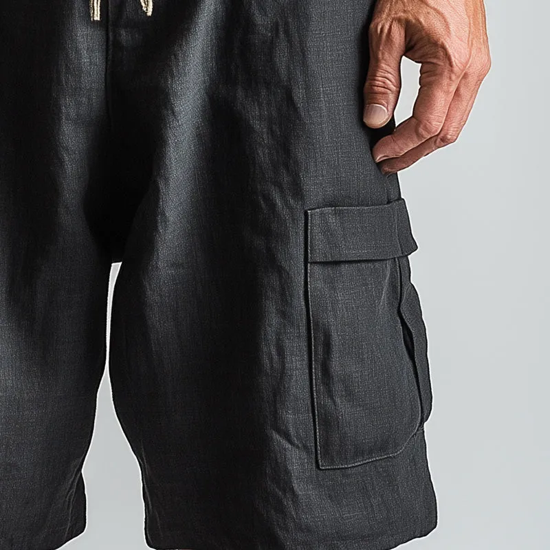 Men's Summer Fashion Solid Color Linen Blended Breathable Shorts MTA2722D9P sold by Manly product image thumbnail 4