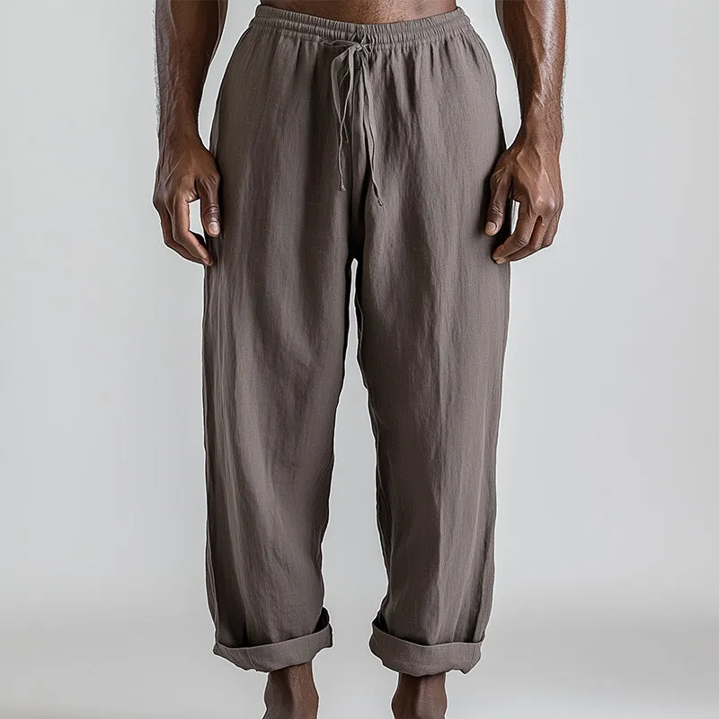 Men's Summer Fashion Solid Color Linen Blended Breathable Trousers MTA2702D1P sold by Manly product image thumbnail 2