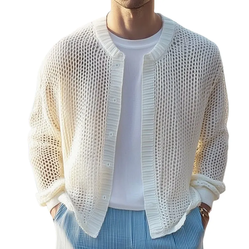 Men's Comfortable Breathable Mesh Knitted Cardigan MTA2723D3U sold by Manly