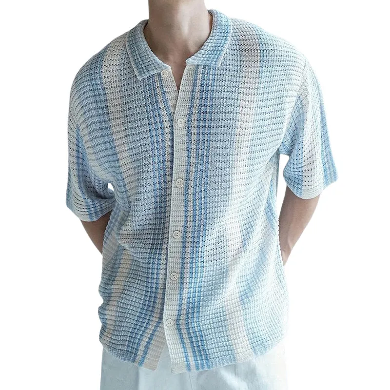 Men's Summer Classic Colorblock Knitted Short Sleeve Shirt MTA2710D7U sold by Manly
