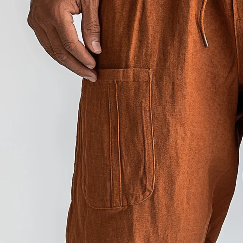 Men's Summer Comfortable Breathable Linen Casual Sports Shorts MTA2776D9P sold by Manly product image thumbnail 3