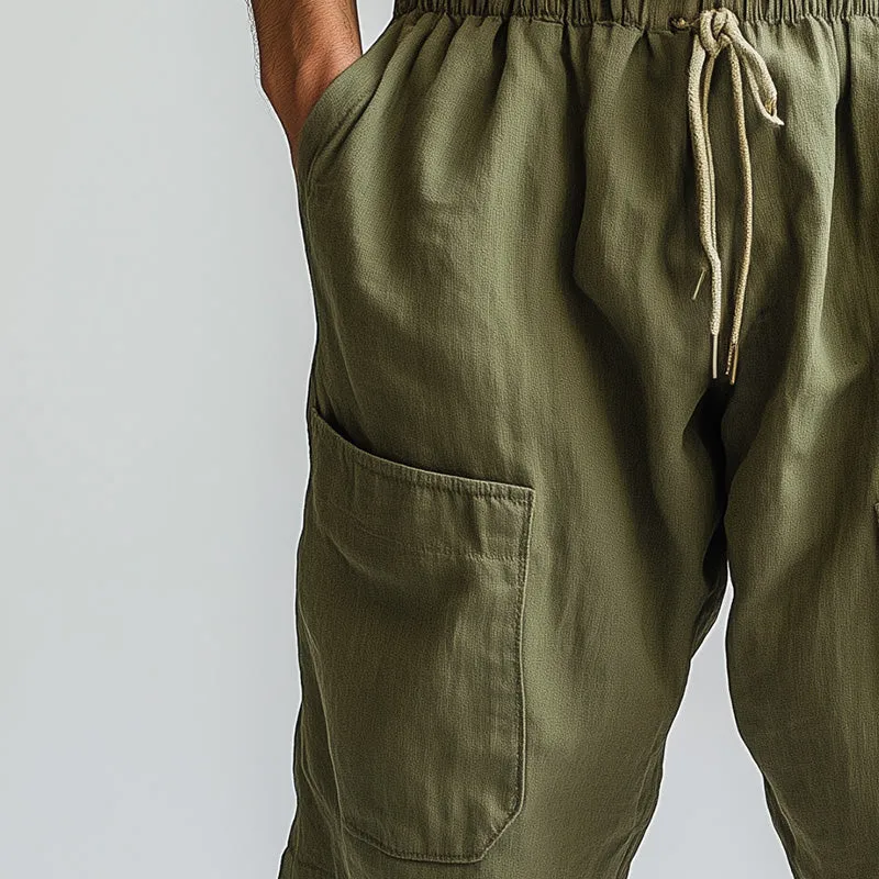 Men's Summer Comfortable Breathable Linen Casual Sports Shorts MTA2768D7P sold by Manly product image thumbnail 3