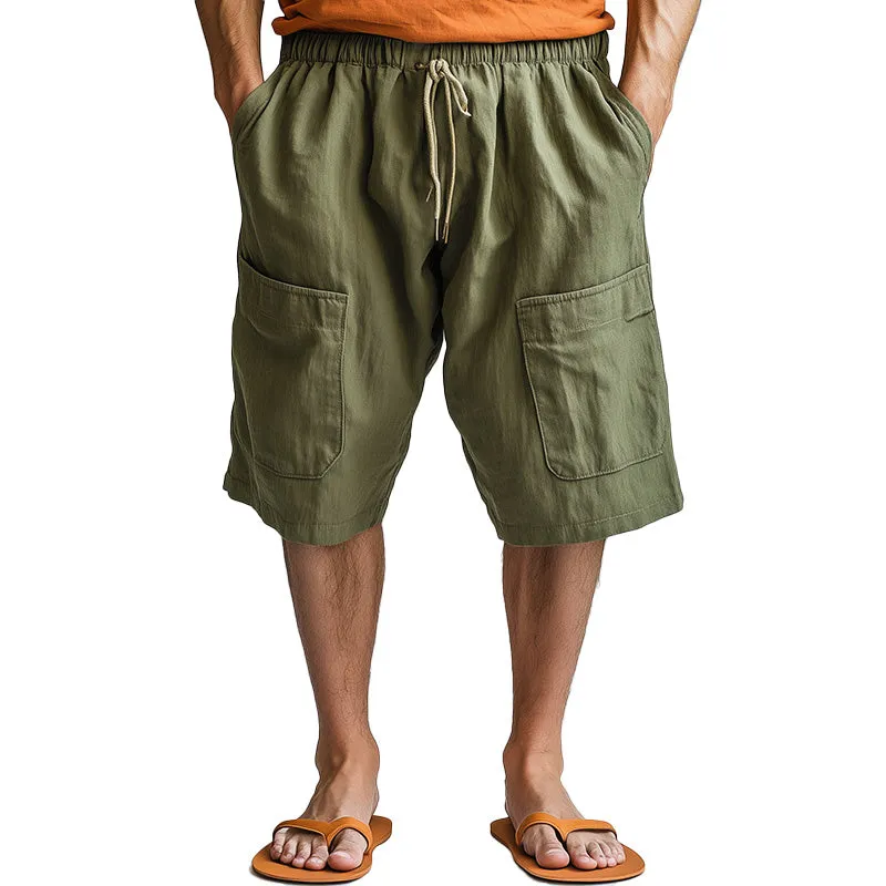 Men's Summer Comfortable Breathable Linen Casual Sports Shorts MTA2768D7P sold by Manly