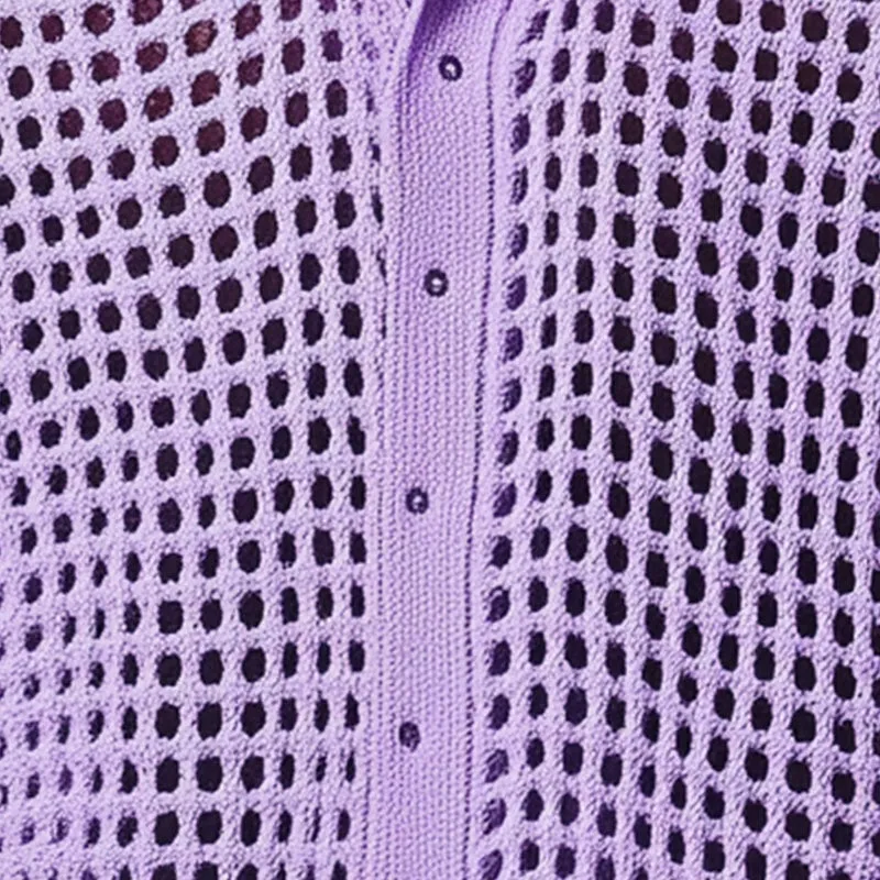 Men's Summer Fashion Hollow Knitted Breathable Comfortable Cardigan MTA2506D8P sold by Manly product image thumbnail 3