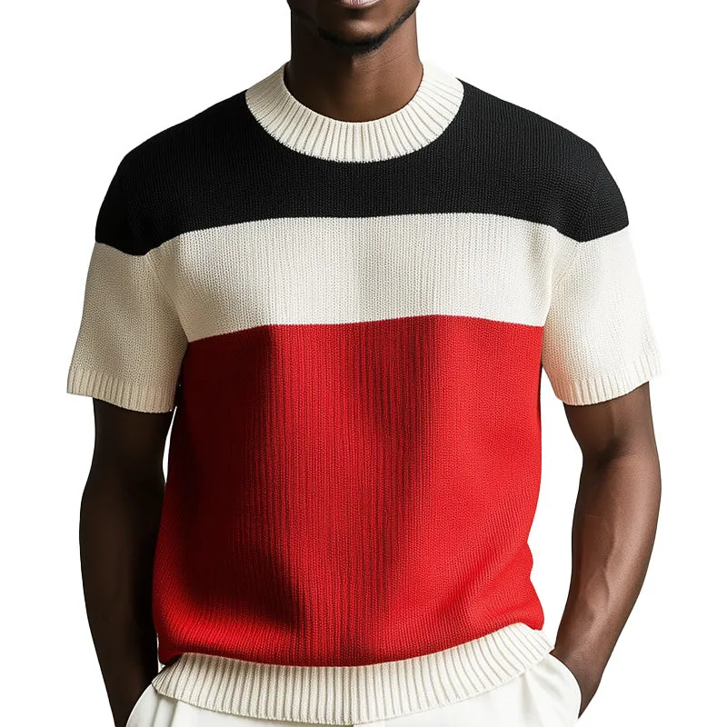 Men's Summer Fashion Thin Knitted Breathable Short-Sleeved T-Shirt MTA2583D1P sold by Manly