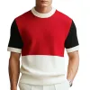 Men's Summer Contrast Color Thin Knitted Breathable Short-Sleeved T-Shirt MTA2562D0P sold by Manly