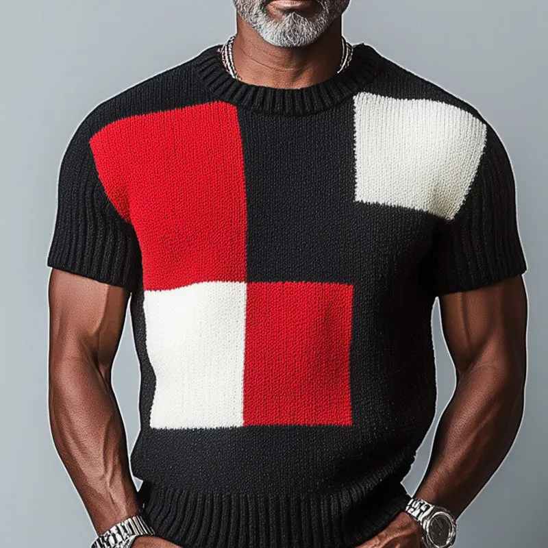 Men's summer contrast color thin knitted breathable short-sleeved T-shirt MTA2512D8P sold by Manly product image thumbnail 2