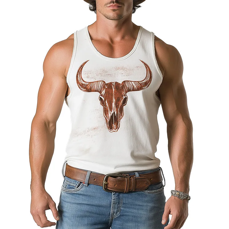 Men's Summer Western Denim Printed Cotton Blended Tank Top MTA2955D9P sold by Manly