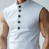 Men's Casual Soft Cotton Button Stand Collar Slim Fit Tank Top MTA2830D3M sold by Manly
