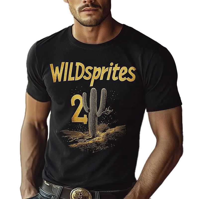 Men's Summer Western Cowboy Style Printed Blended Short-Sleeved T-Shirt MTA2921D4P sold by Manly