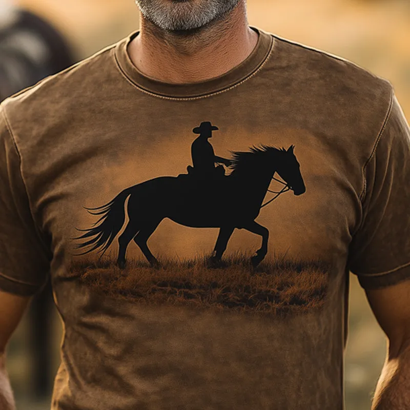 Men's Western Cowboy Style Printed Crew Neck T-Shirt MTA2893D6U sold by Manly product image thumbnail 3