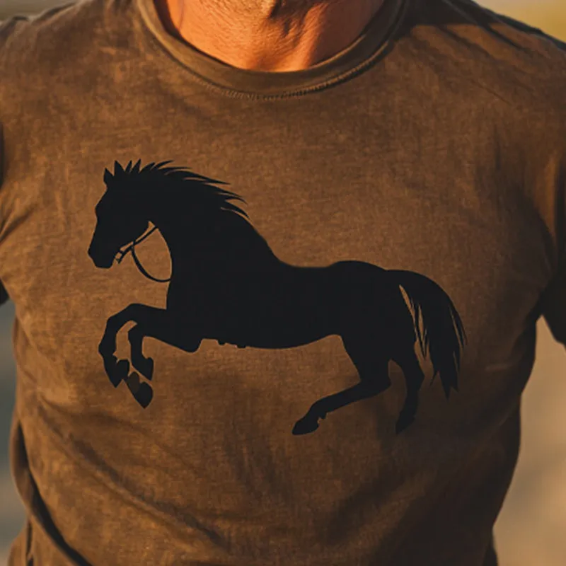 Men's Western Cowboy Style Printed Crew Neck T-Shirt MTA2886D4U sold by Manly product image thumbnail 3