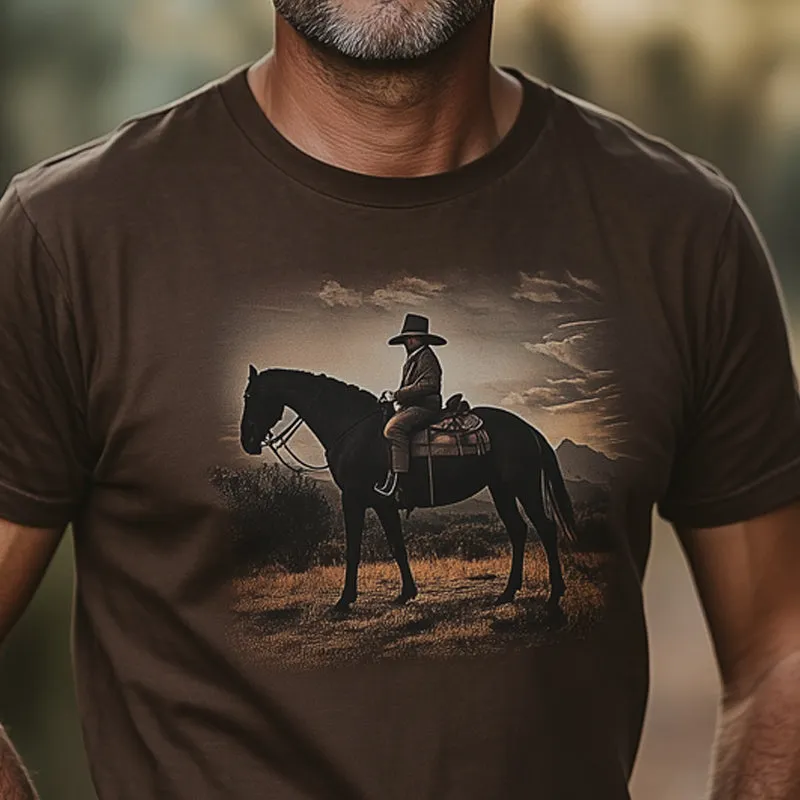 Men's Western Cowboy Style Printed Crew Neck T-Shirt MTA2894D7U sold by Manly product image thumbnail 3