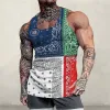 Men's Retro Punk Perris Cashew Flower Tank Top 27384575TO sold by Manly