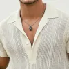 Men's Summer Classic Knitted Breathable V Neck T-Shirt MTA2982D2U sold by Manly