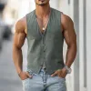 Men's Casual Soft Suede V-Neck Single-Breasted Slim Fit Vest MTA3041D8M sold by Manly
