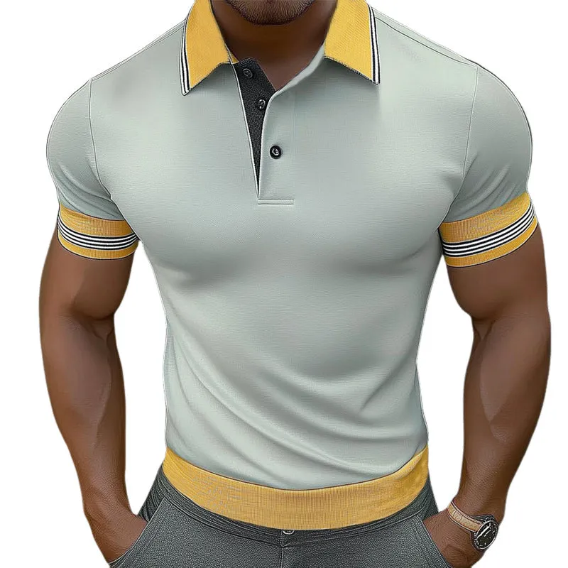 Men's Summer Business Colorblock POLO Shirt MTA2966D5U sold by Manly