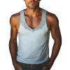 Men's Summer V-neck Cotton Embroidered Tank Top MTA3016D7U sold by Manly