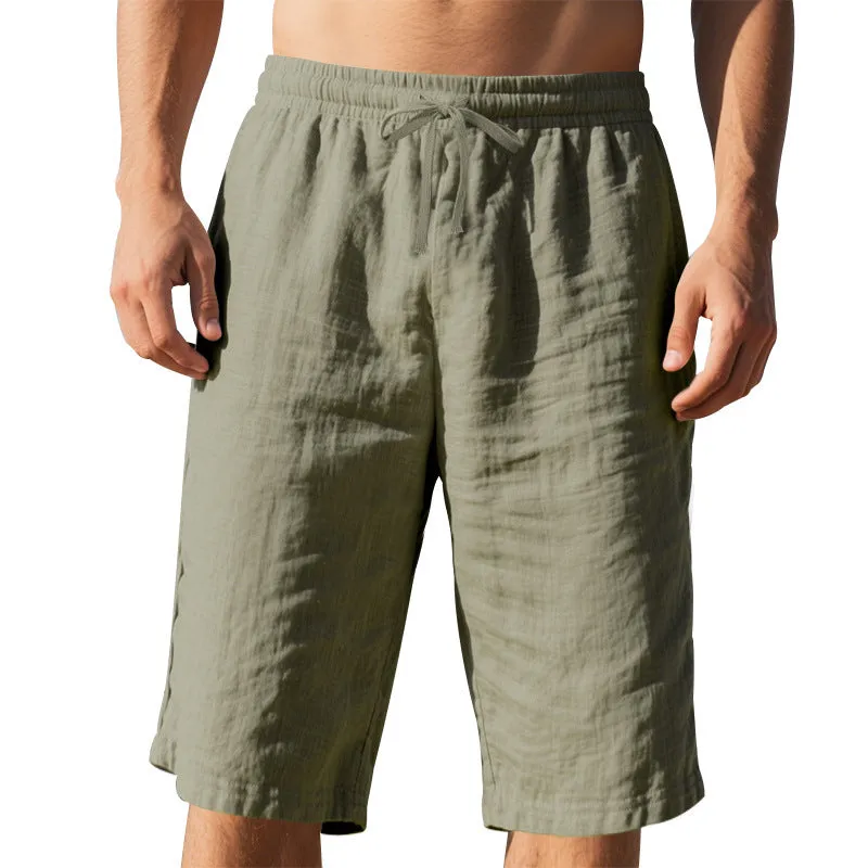 Men's Casual Breathable Cotton Linen Elastic Waist Loose Shorts MTA2981D6M sold by Manly product image thumbnail 5