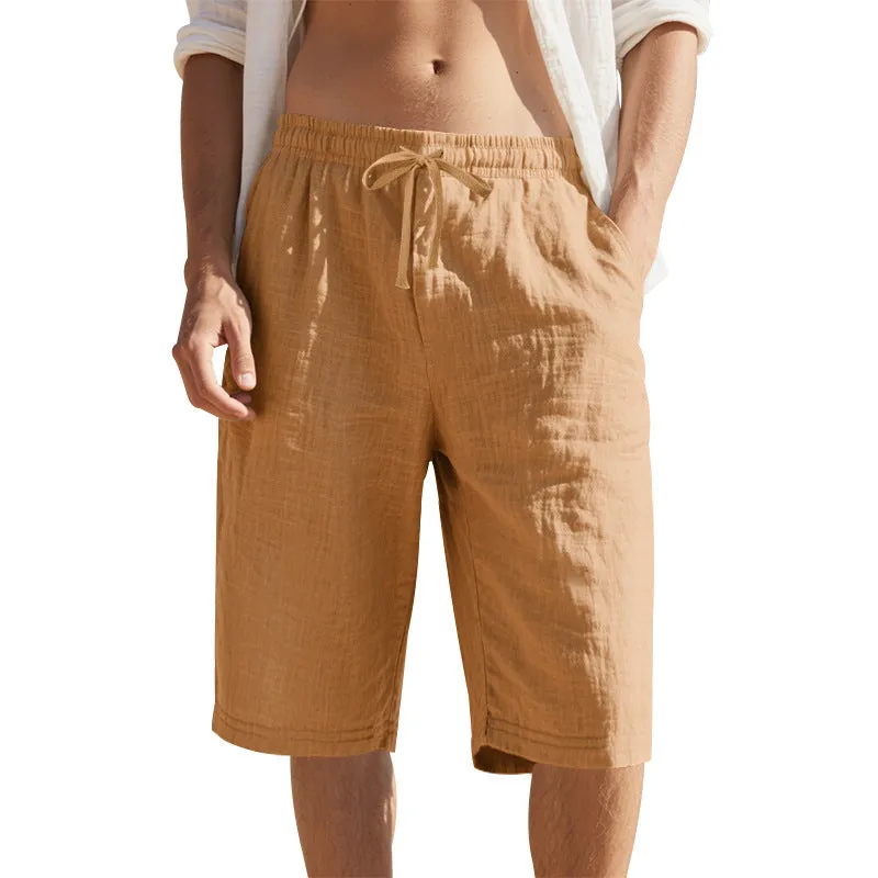 Men's Casual Breathable Cotton Linen Elastic Waist Loose Shorts MTA2981D6M sold by Manly product image thumbnail 2