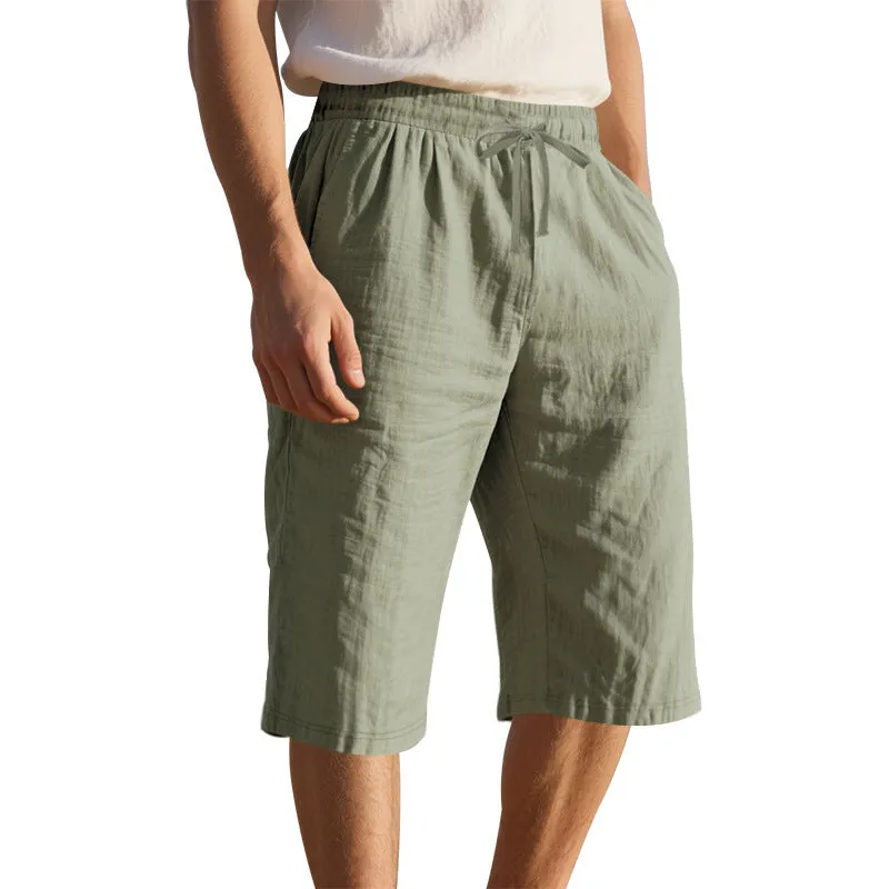 Men's Casual Breathable Cotton Linen Elastic Waist Loose Shorts MTA2981D6M sold by Manly product image thumbnail 4
