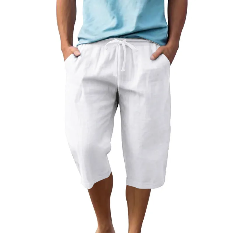 Men's Casual Breathable Cotton Linen Elastic Waist Loose Shorts MTA2986D6M sold by Manly product image thumbnail 4