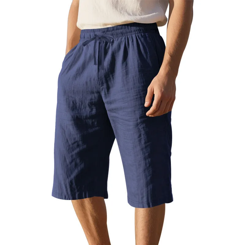 Men's Casual Breathable Cotton Linen Elastic Waist Loose Shorts MTA2986D6M sold by Manly product image thumbnail 2