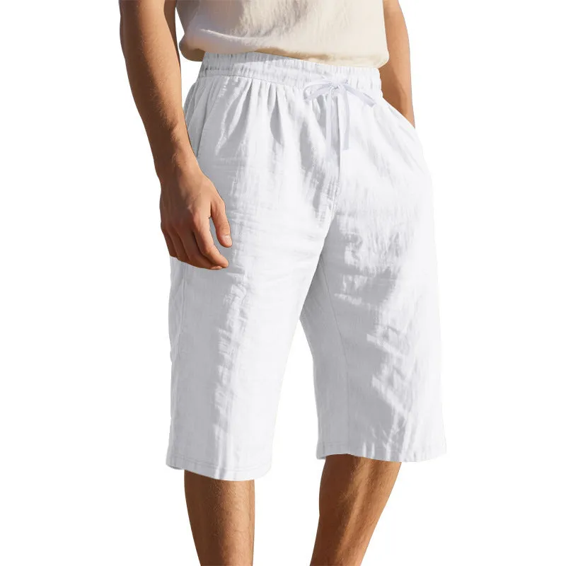 Men's Casual Breathable Cotton Linen Elastic Waist Loose Shorts MTA2986D6M sold by Manly product image thumbnail 5