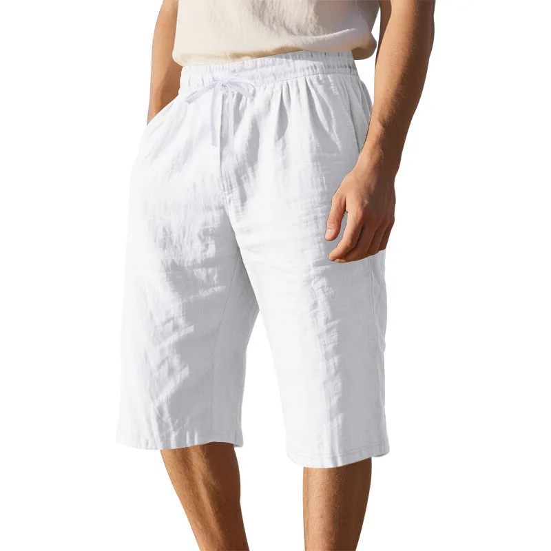 Men's Casual Breathable Cotton Linen Elastic Waist Loose Shorts MTA2986D6M sold by Manly product image thumbnail 3