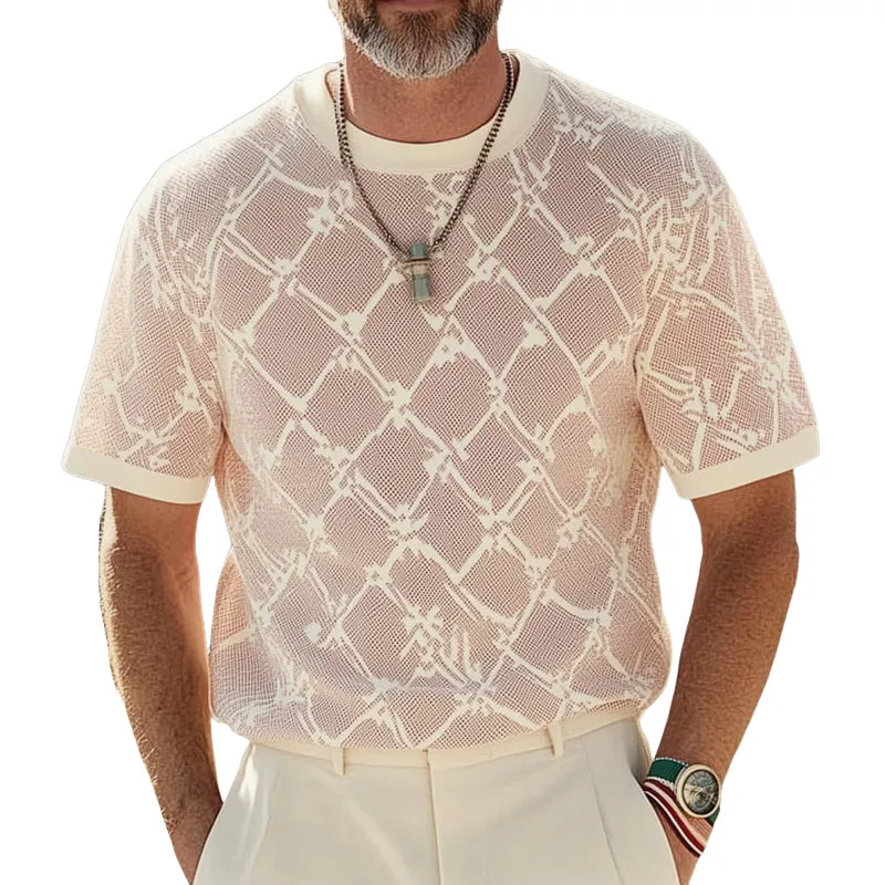 Men's Summer Fashion Knitted Short Sleeve T-shirt MTA0688E4U sold by Manly