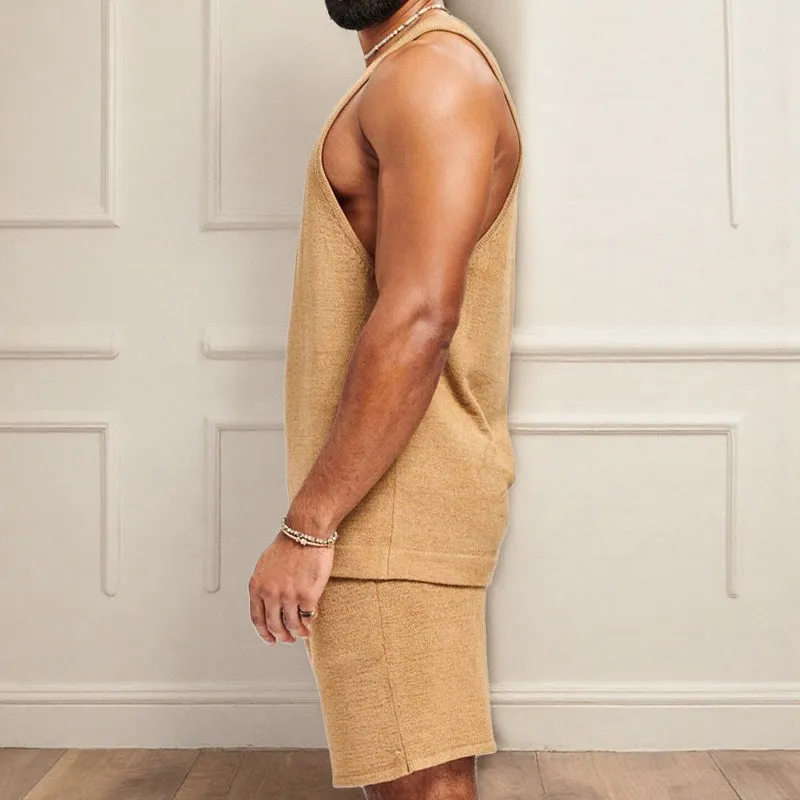 Men's Solid Color Casual Vest Shorts Two-Piece Set MTA0617E9X sold by Manly product image thumbnail 3