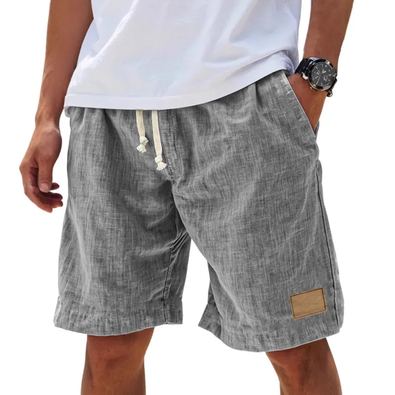 Men's Casual Cotton and Linen Beach Shorts MTA0650E1X sold by Manly