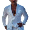 Men's Solid Color Thin Double-Breasted Cotton And Linen Blazer MTA0821E2X sold by Manly