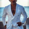 Men's Solid Color Thin Double-Breasted Cotton And Linen Blazer MTA0821E2X sold by Manly
